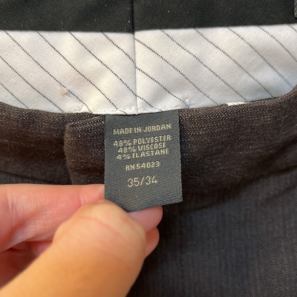 Banana Republic Men’s Wool Grey / Brown Dress Pants Slacks Size 35/34 - Picture 5 of 6